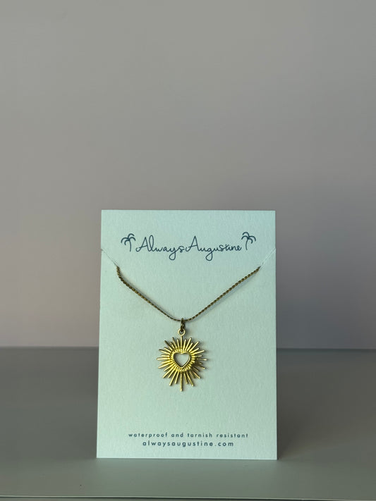 Sunburst Heart Necklace