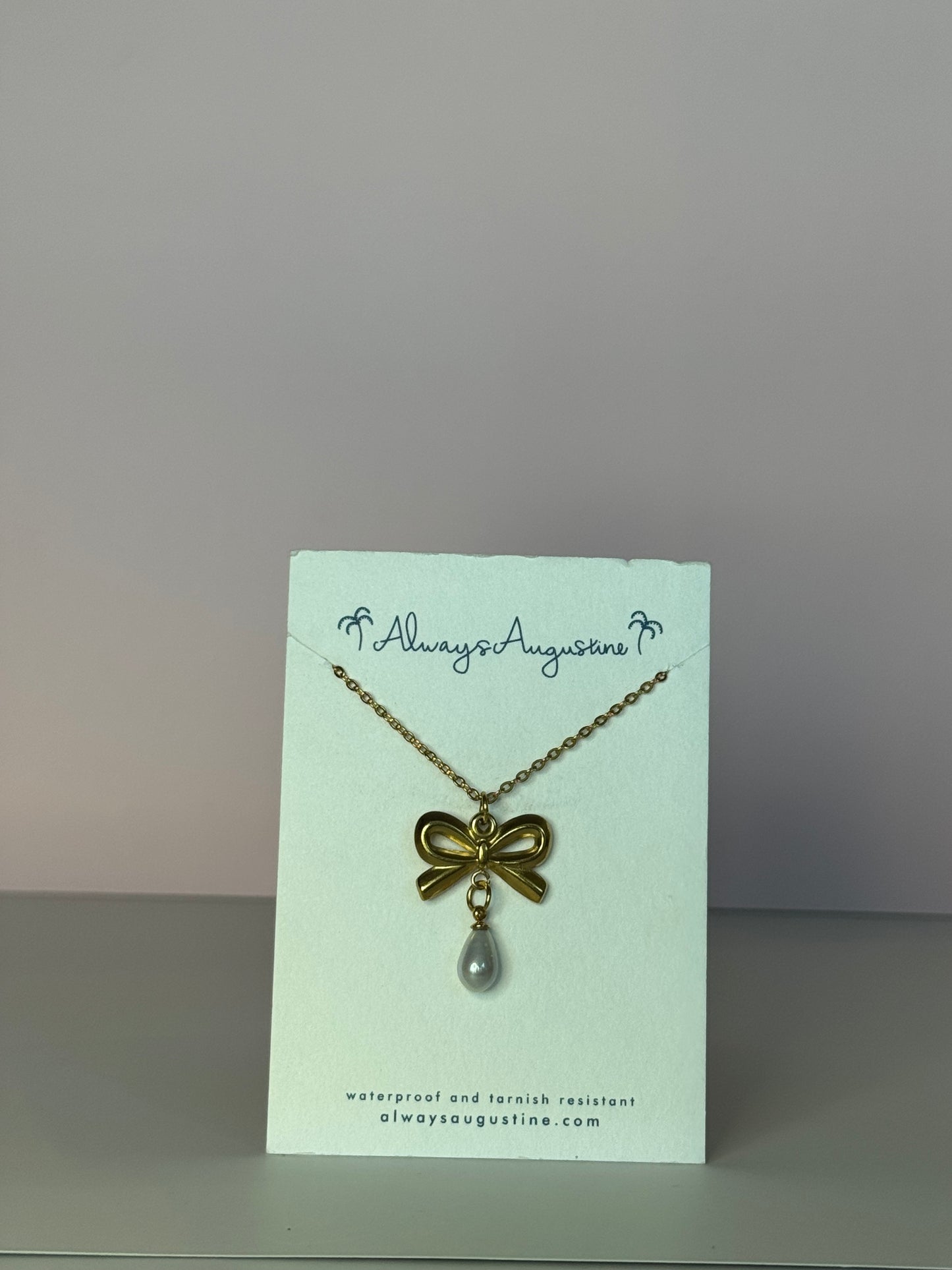 Pearl Bow Necklace