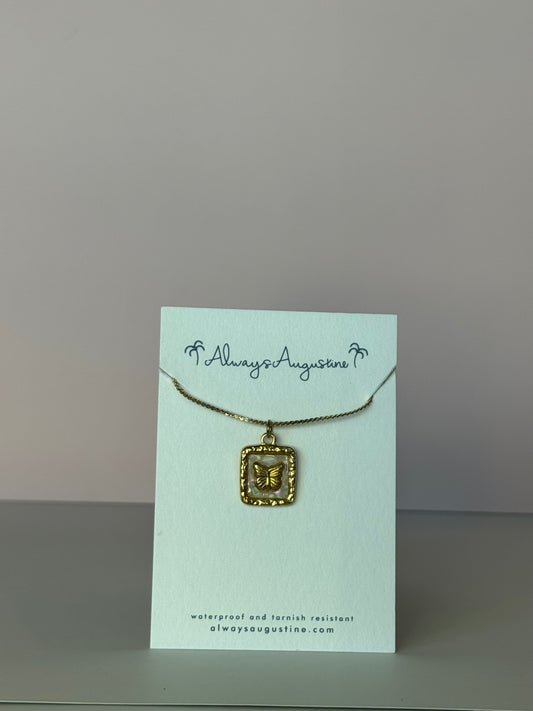 Mother of Pearl Butterfly Necklace