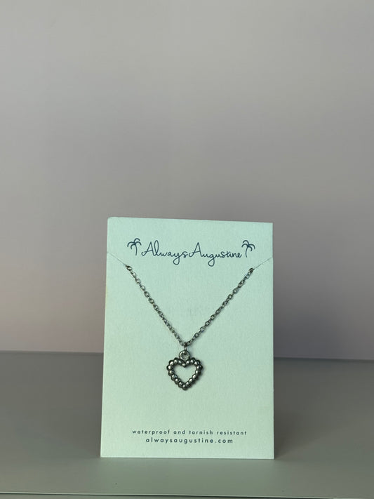 Stainless Steel Hollow Heart Necklace