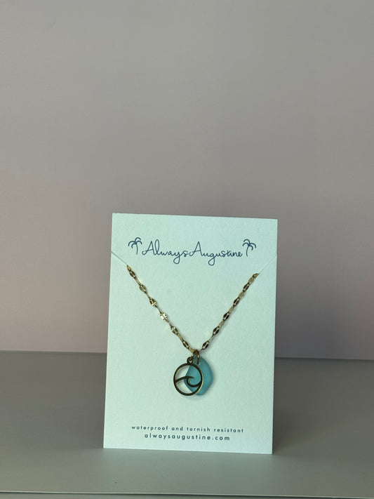 Endure with Sea Glass Necklace