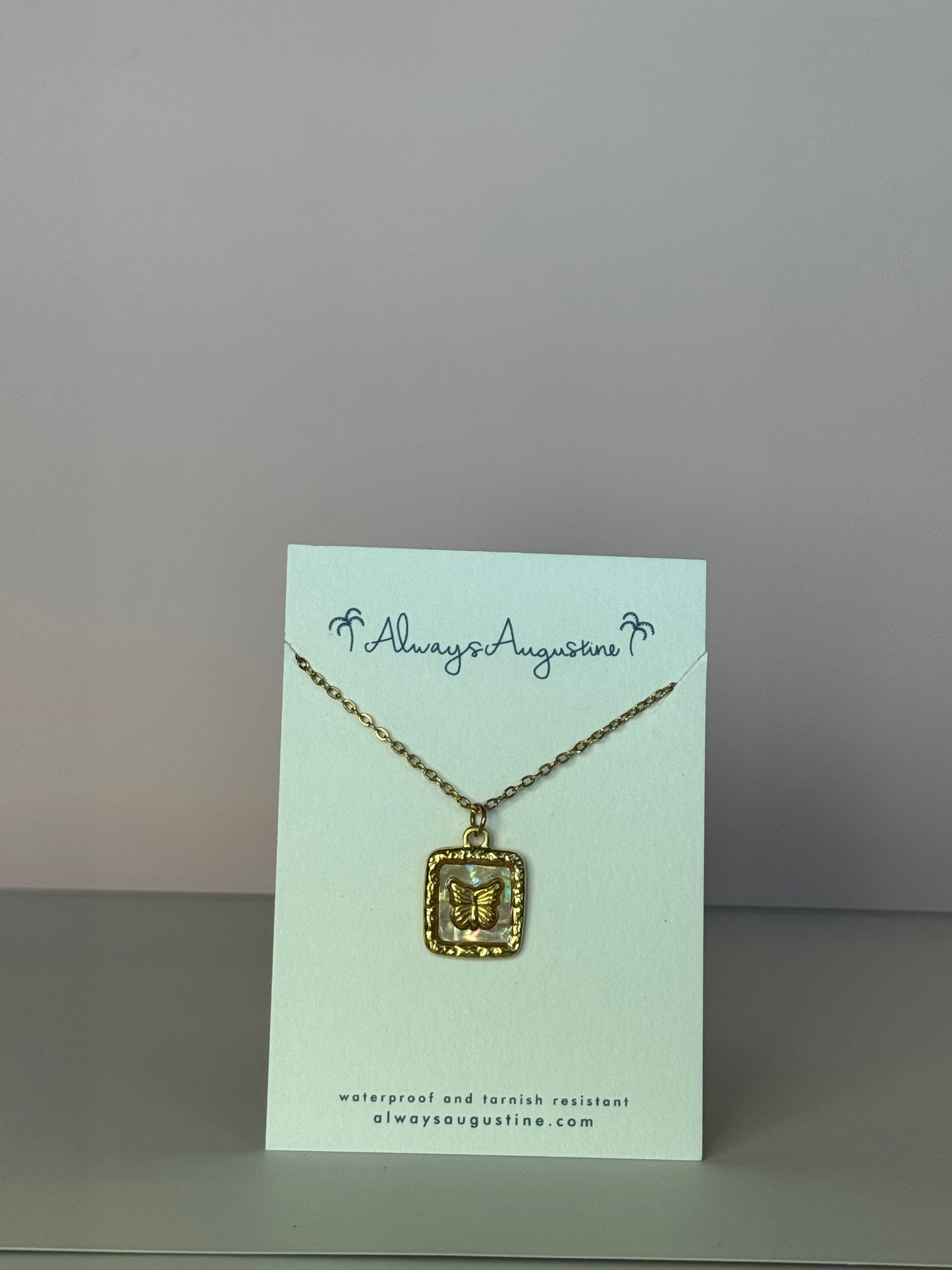 Mother of Pearl Butterfly Necklace (B)