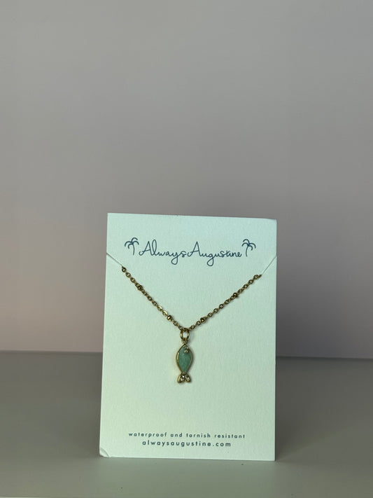 Blue Fish Necklace