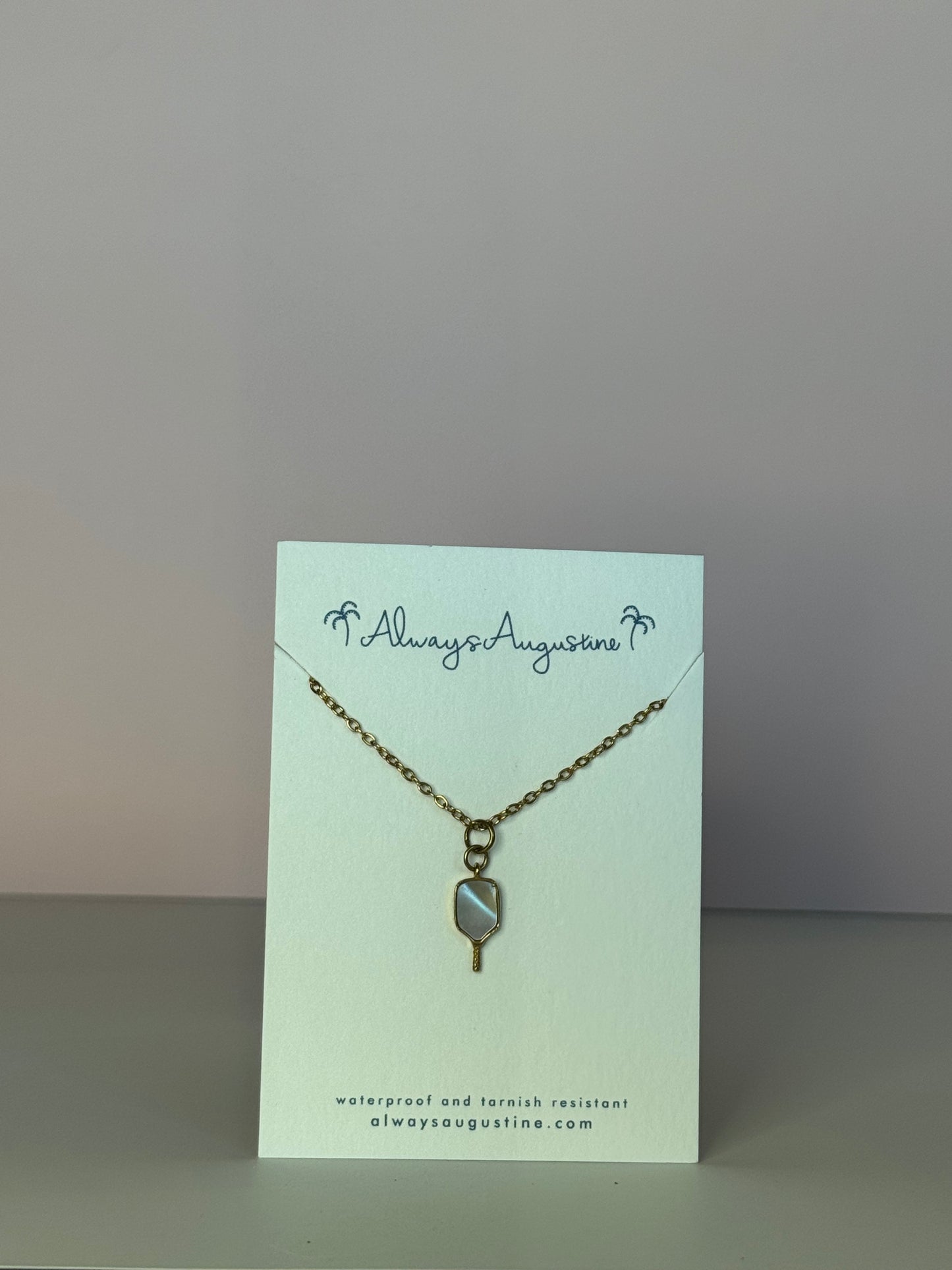 Mother of Pearl Pickleball Necklace