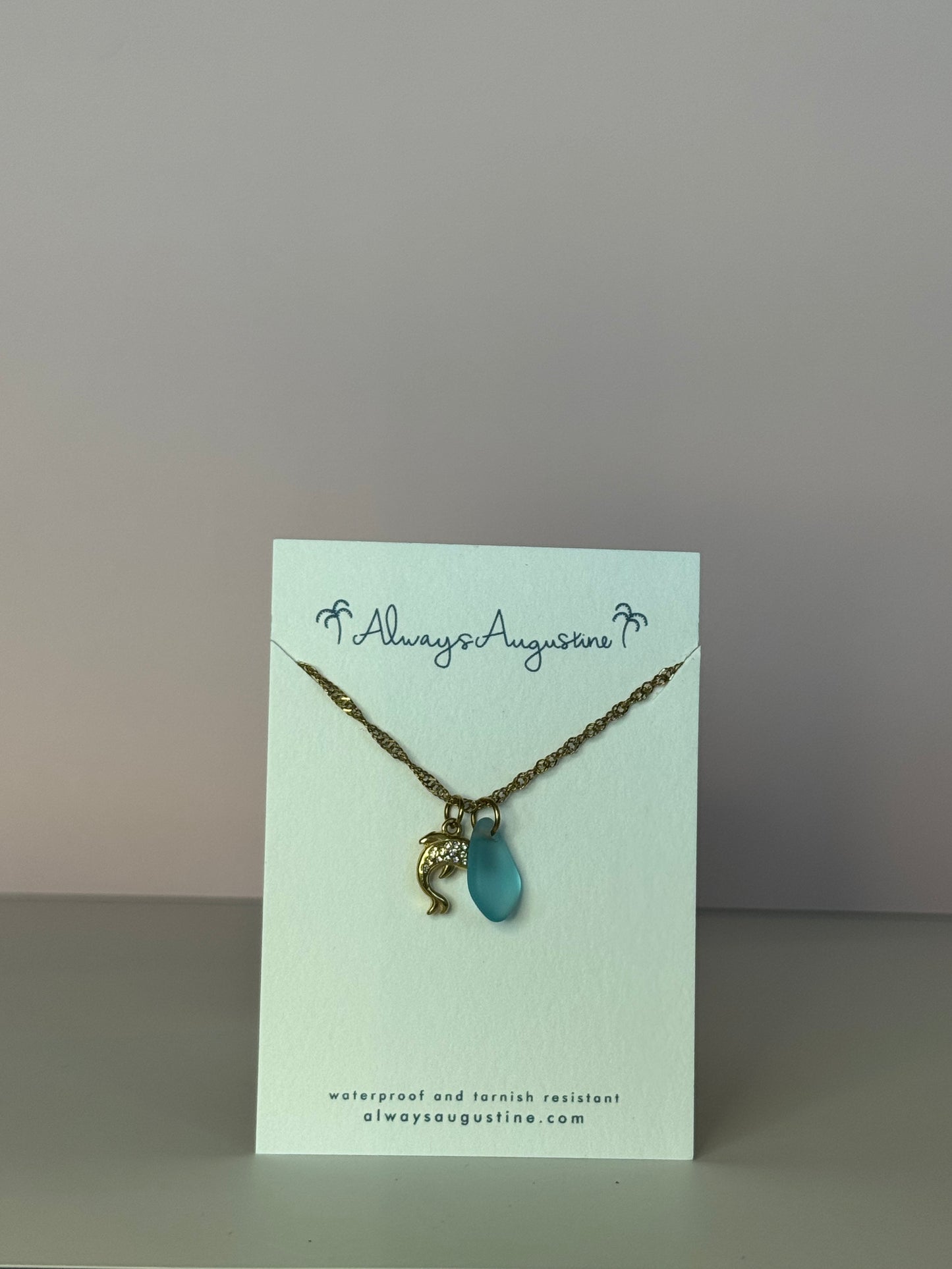 Dolphin Sea Glass Necklace