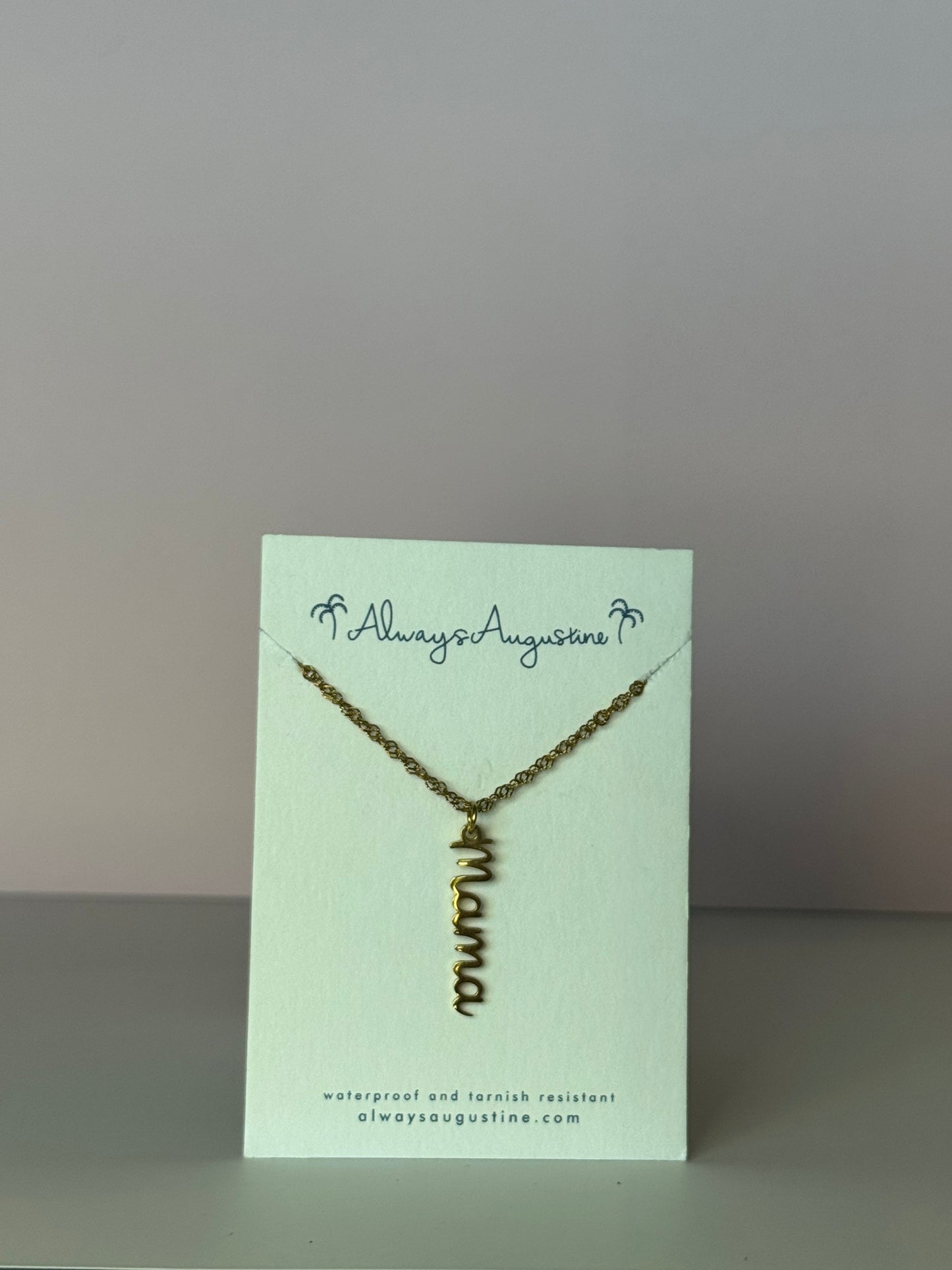 Mama Script Necklace (B)