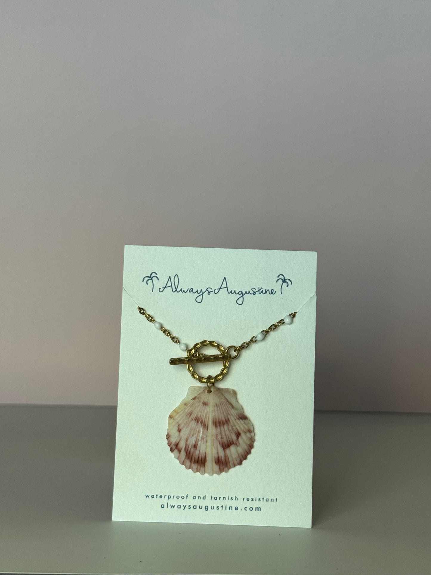 Scallop Shell Toggle Clasp Necklace