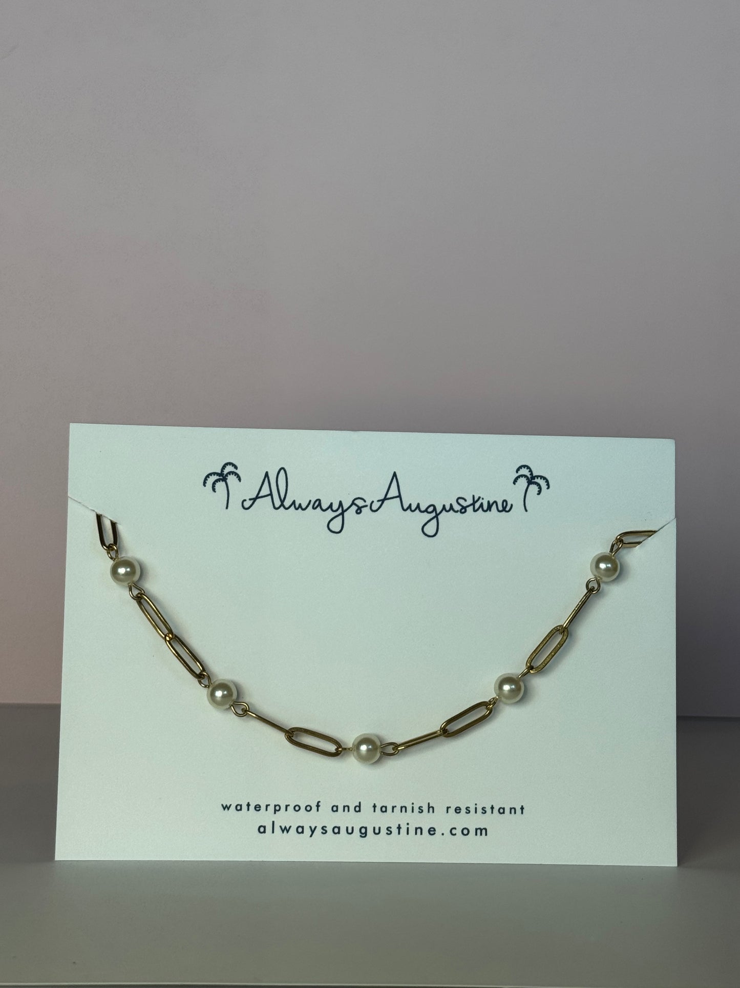 Lexi Pearl Paperclip Necklace