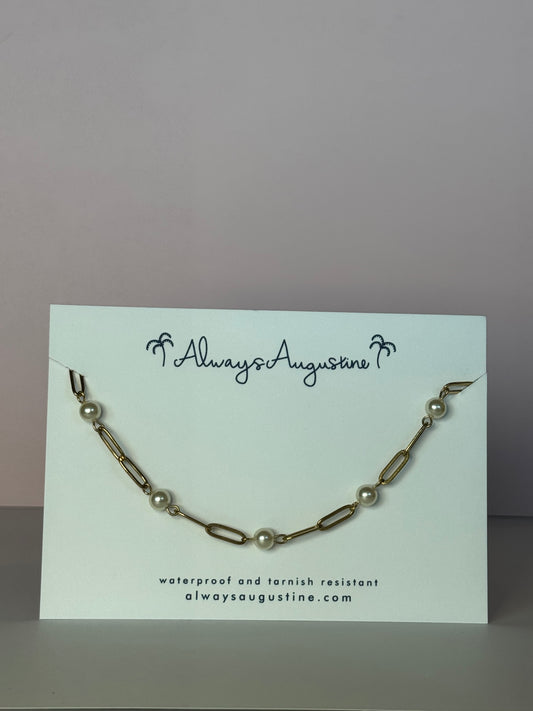 Lexi Pearl Paperclip Necklace