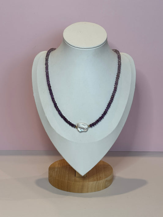 Ombre Amethyst Beaded Necklace