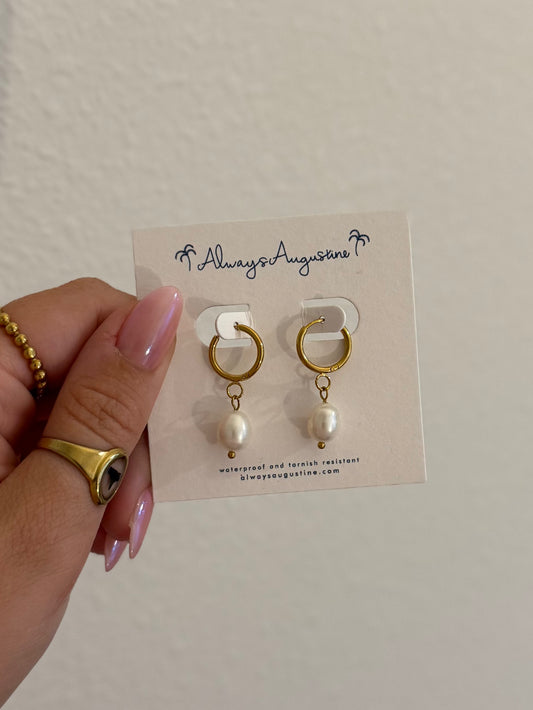 Freshwater Pearl Huggie Hoops