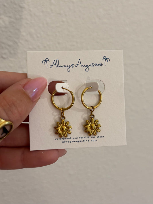 Daisy Huggie Hoops