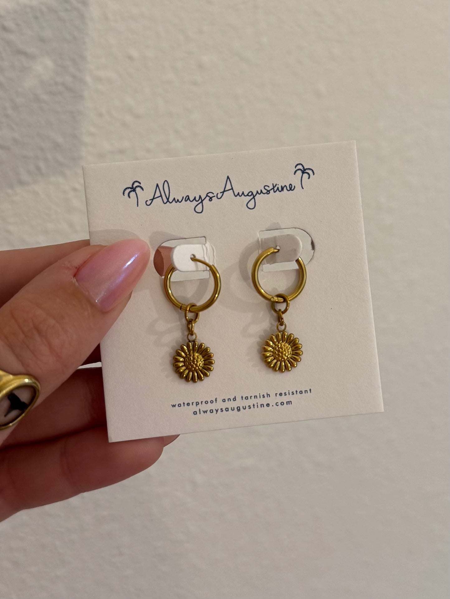 Sunflower Huggie Hoops