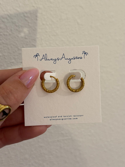 Textured Huggie Hoops