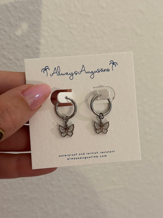 Stainless Steel Butterfly Huggies
