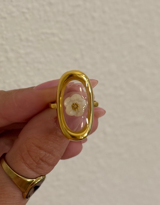 Adjustable Flower Resin Ring