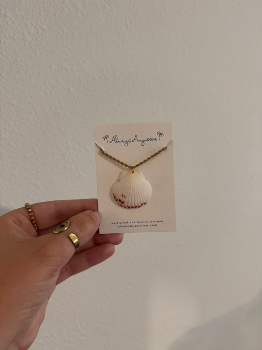 White Scallop Shell Necklace