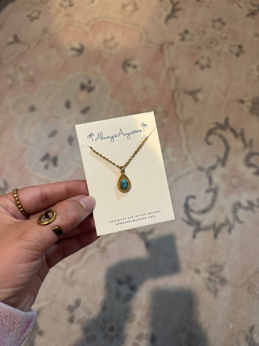 Turquoise Droplet Necklace