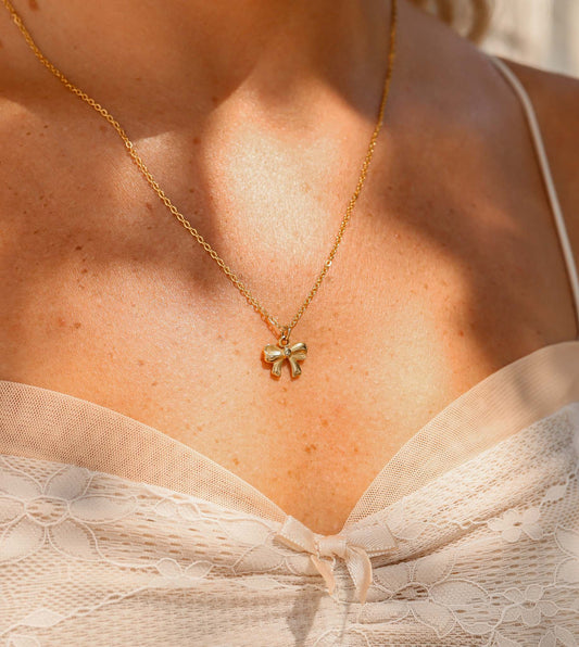 Lilly | Waterproof Dainty Bow Necklace