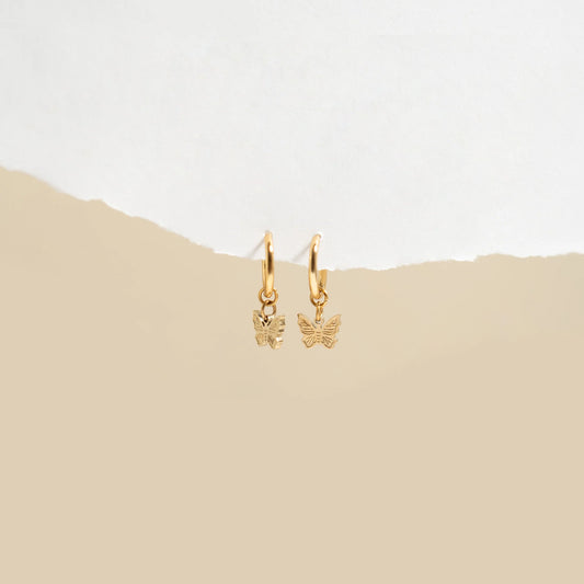 Lara | Waterproof Butterfly Huggie Hoop Earrings