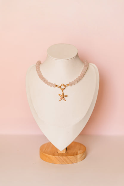 Starla | Rose Quartz Beaded Starfish Necklace - Create Your Sunshine