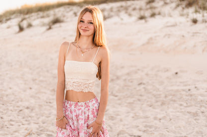 Dorothea | Pink Opal & Pearl Cross Necklace - Create Your Sunshine