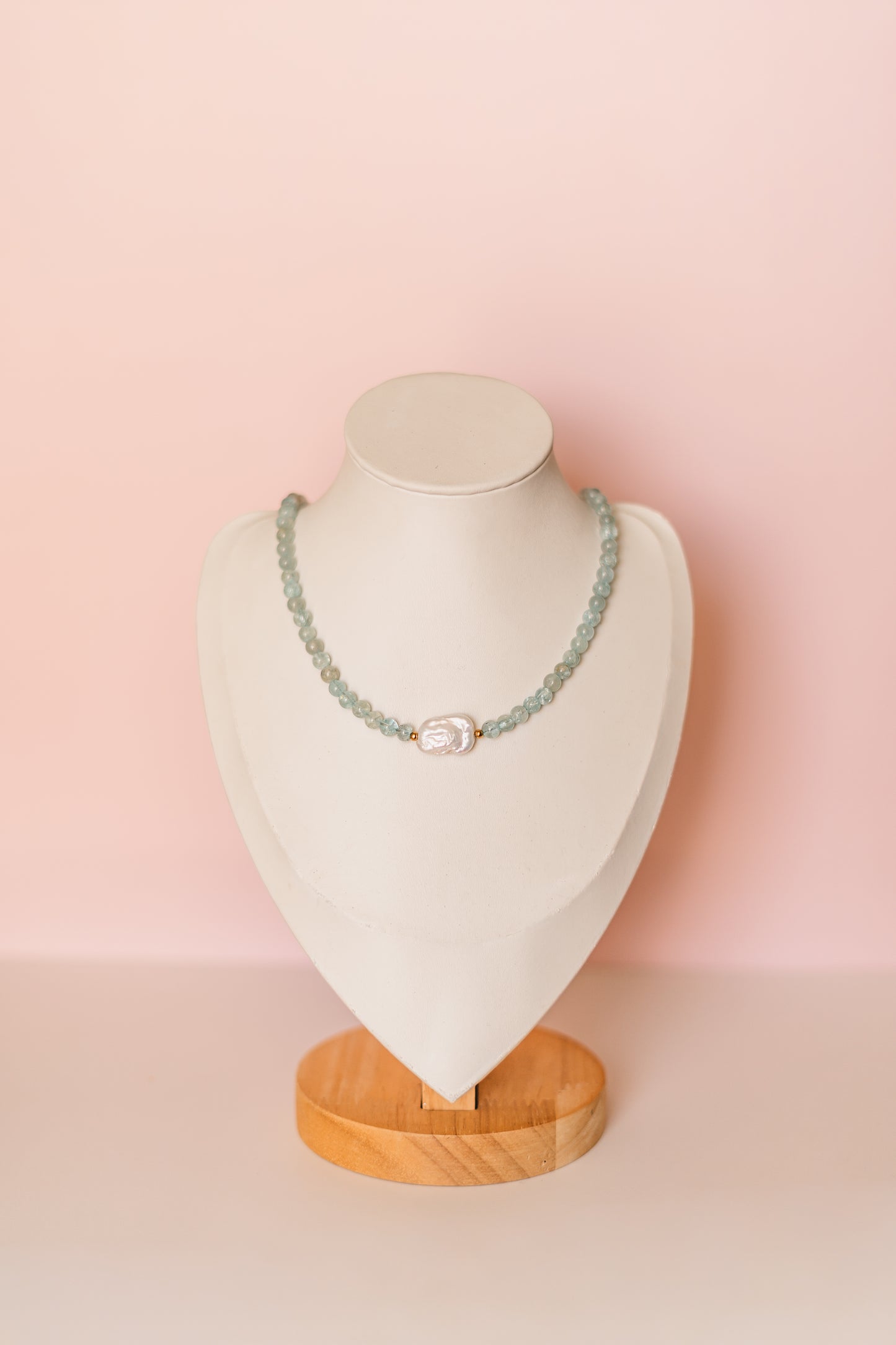 Aqua | Beaded Aquamarine Pearl Necklace - Create Your Sunshine