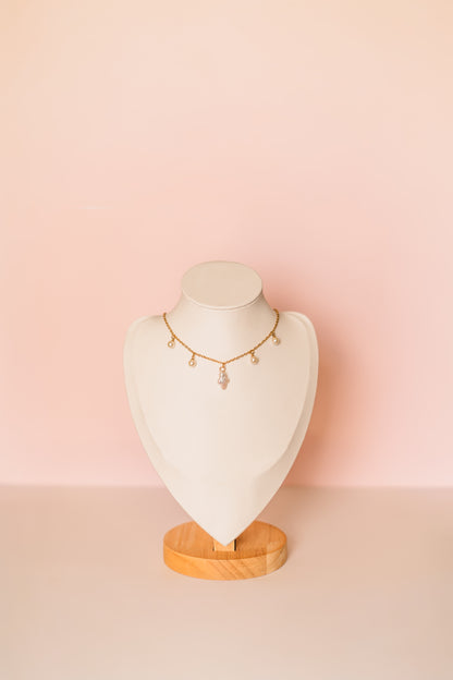 Evie | Pearl Cross Charm Necklace - Create Your Sunshine