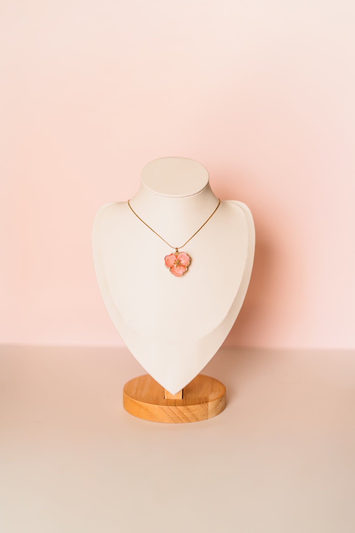 Francesca | Pink Hibiscus Flower Pendant Necklace - Create Your Sunshine