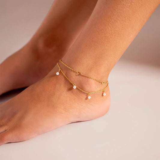 Phoebe | Waterproof Pearl Anklet
