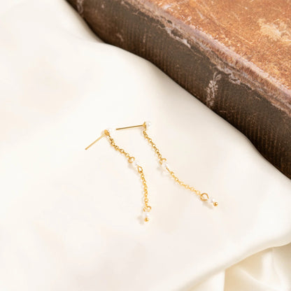 Penelope | Waterproof Pearl Dangle Earrings