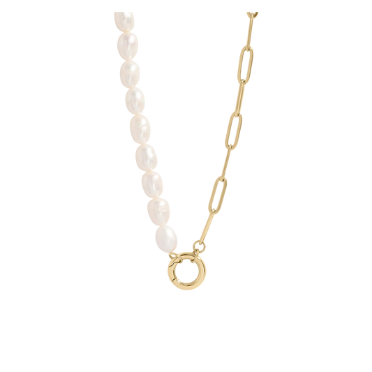 Create Your Own Keeper Pearl Split Chain Charm Necklace - Waterproof