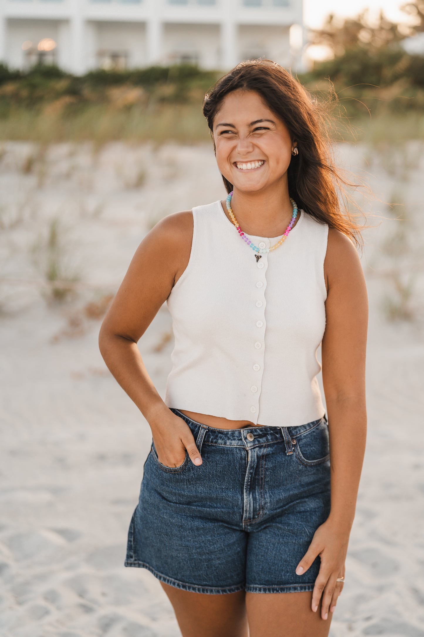 Auggie | Beaded Shark Tooth Necklace