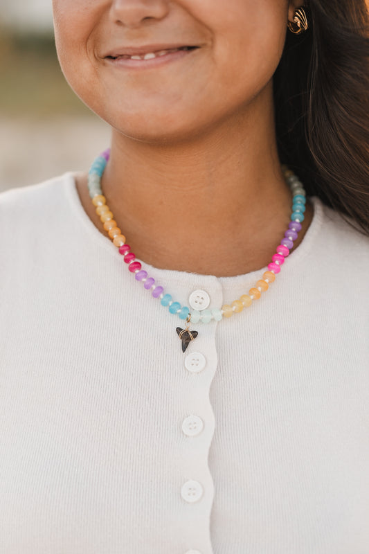 Auggie | Beaded Shark Tooth Necklace