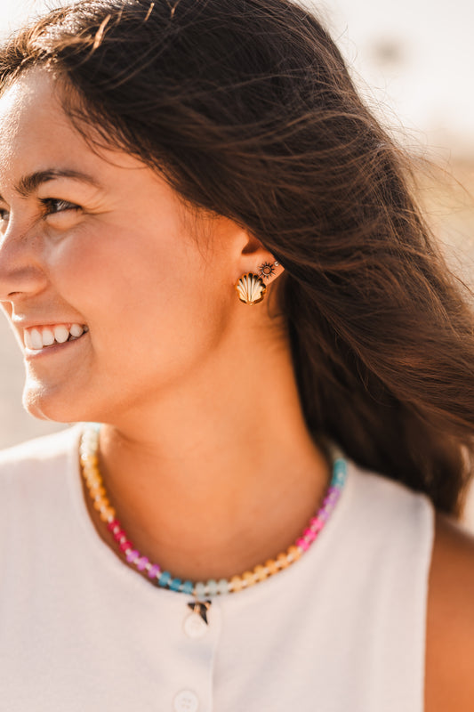 Cali | Waterproof Shell Huggie Hoops
